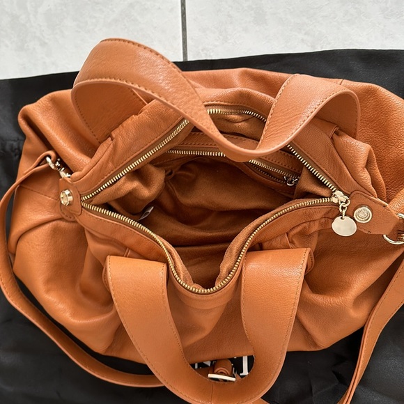 New Vintage Gustto Folina Leather Satchel Handbag in Camel - Picture 5 of 9